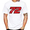 2025 Nuevo Marco Bezzecchi 72 Gp Camiseta de Montar Verano Unisex Manga Corta Deporte Chico Hip Hop Casual Tops Blancos Camisetas de Piloto de Motocicleta