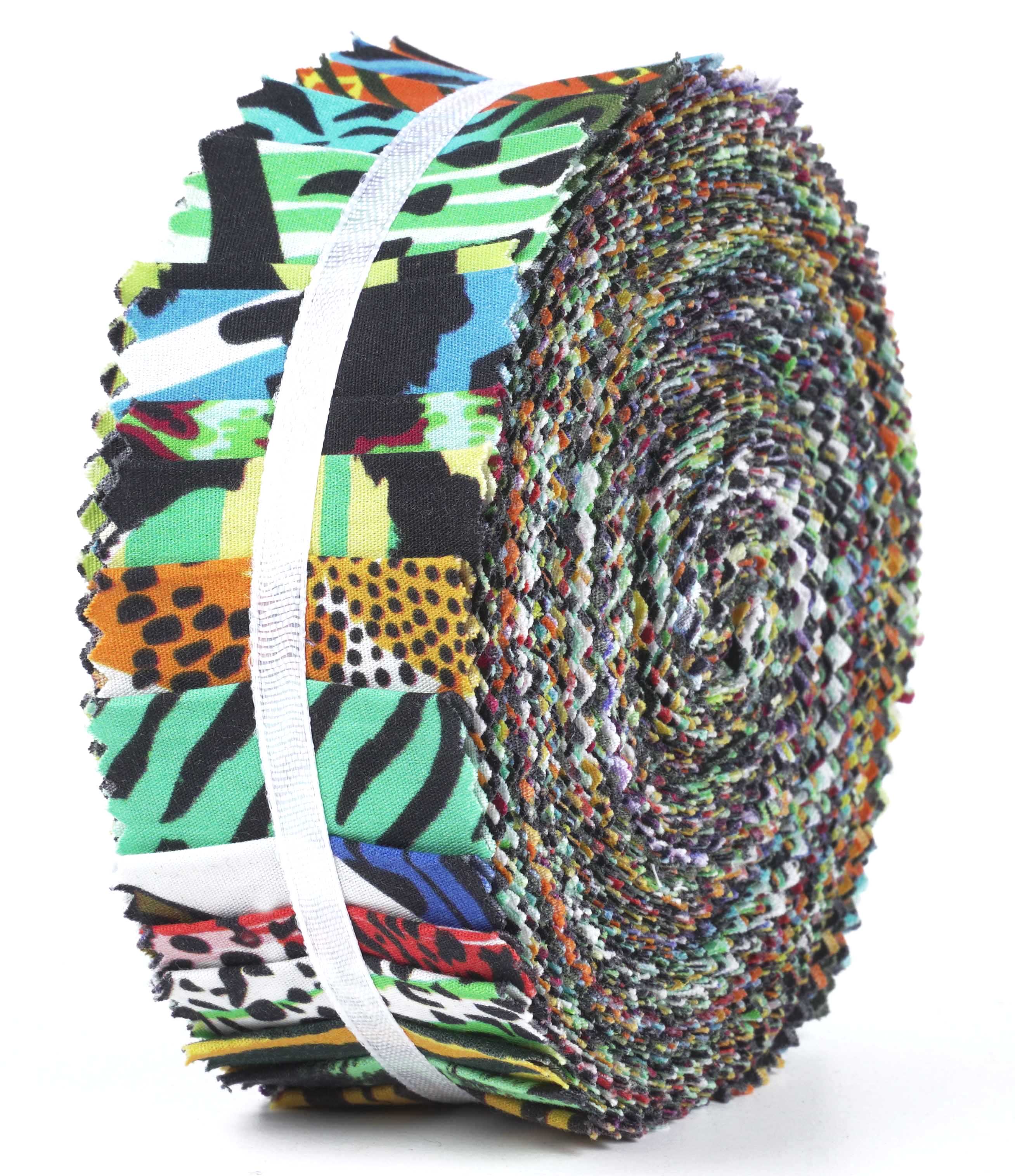 

Soimoi, 40 шт. бавовняної тканини з принтом Tie Dye для стьобання, 2,5x42 дюйма, желейний рулон - 1.5x42inches різнокольоровий