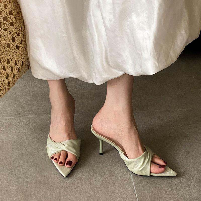 Fashion Fashion Pointed Toe Ladies High Heels Pumps Shoes Female Slides Footwear Slip On Elegant Women Thin Heels Shoes