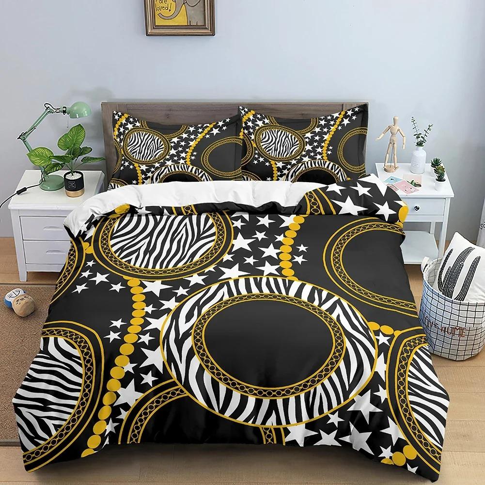 Duvet Cover Chain Pattern Print Bedding Set Adult Bedroom Comforter Set With Pillowcase Personality Queen King Size Quilt Cover