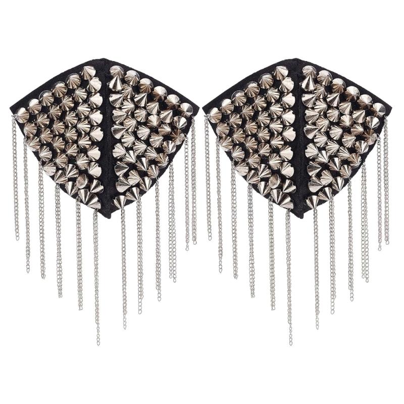 

Fringes Rivet Shoulder Epaulettes For Clothing Decoration Plastic Metal Felt Materials Designs 1
