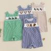 New Baby Boy Romper Cute Embroidered Sleeveless Buttons Short Jumpsuits 2026 Summer Toddler Overalls 0-18M