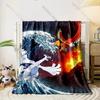 Best Seller! Classic Japanese Anime Pokemon Card Retro Charizard Print Blanket Home Travel Blanket Sofa Bedding Cover Blanket