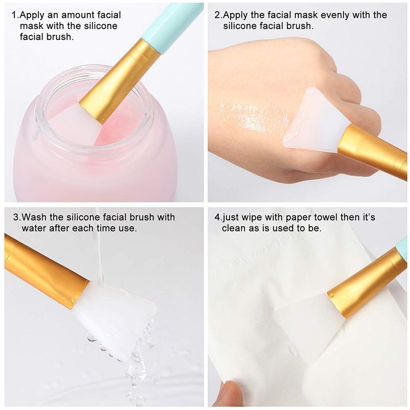 1PC Women Fashion Soft Silicone Makeup Facial Mask Brush Mud Mixing Brush Soft Women Skin Face Care Tool Silicon Brush Mask