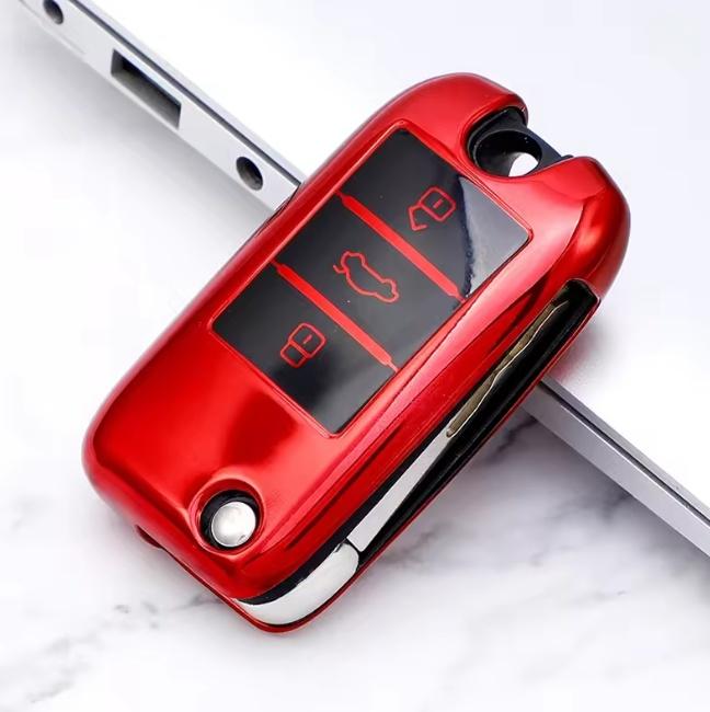 

Soft TPU Car Flip Key Case Cover Bag Keychain for Roewe RX5 MG3 MG5 MG6 MG7 MG ZS GT GS 350 360 750 W5 Key Protector красный