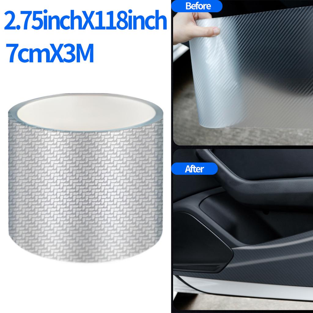 Car Door Protective Film Transparent 3D Carbon Fiber Door Edge Protector Wear-Resistant Anti Scratch Paint Guard Matte Sticker