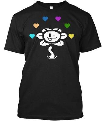 T-shirt Undertale Flowey Cuori 100% Cotone Magliette Uomo Top Made in USA T-shirt Tee Top Unisex