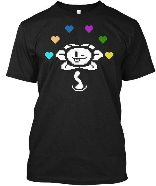 Undertale Flowey Сердца 100% Хлопок Футболка Мужская Футболки Топ Сделано в США Футболка Футболка Топ Унисекс XL