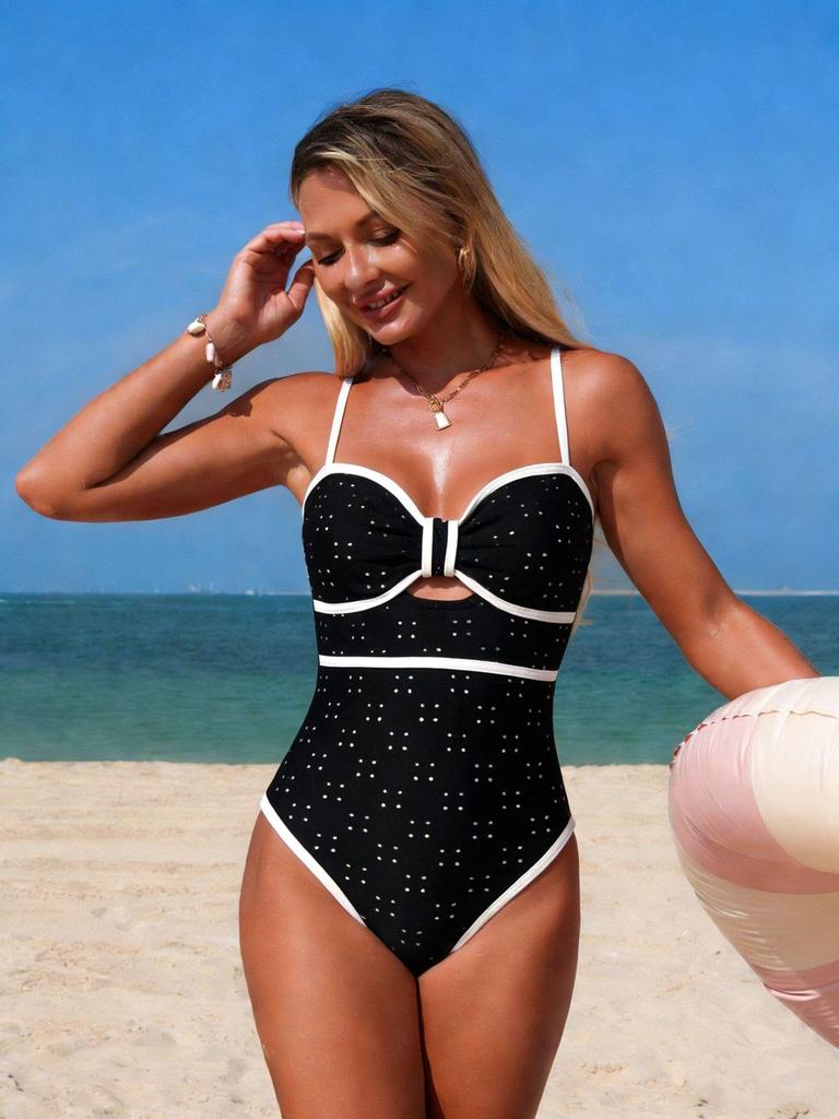 2026 Polka Dot Sleeveless Slimming Bikini Swimsuit