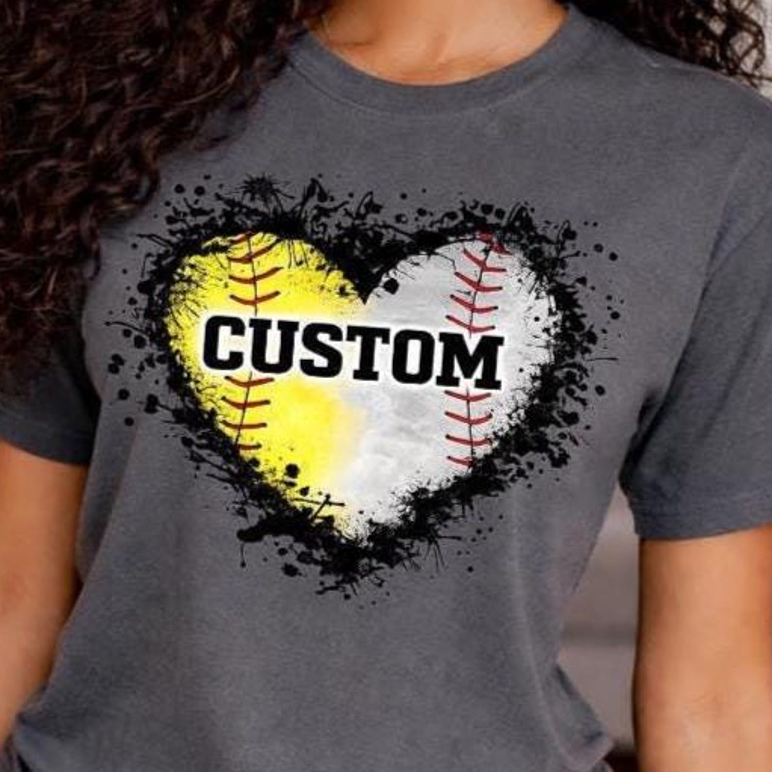 Custom Softball & Baseball Mom Shirt, Baseball Shirt, Softball heart Tee, Personalized Mom Baseball Shirt, Mom Softball Shirt, Mom Shirts 2XL