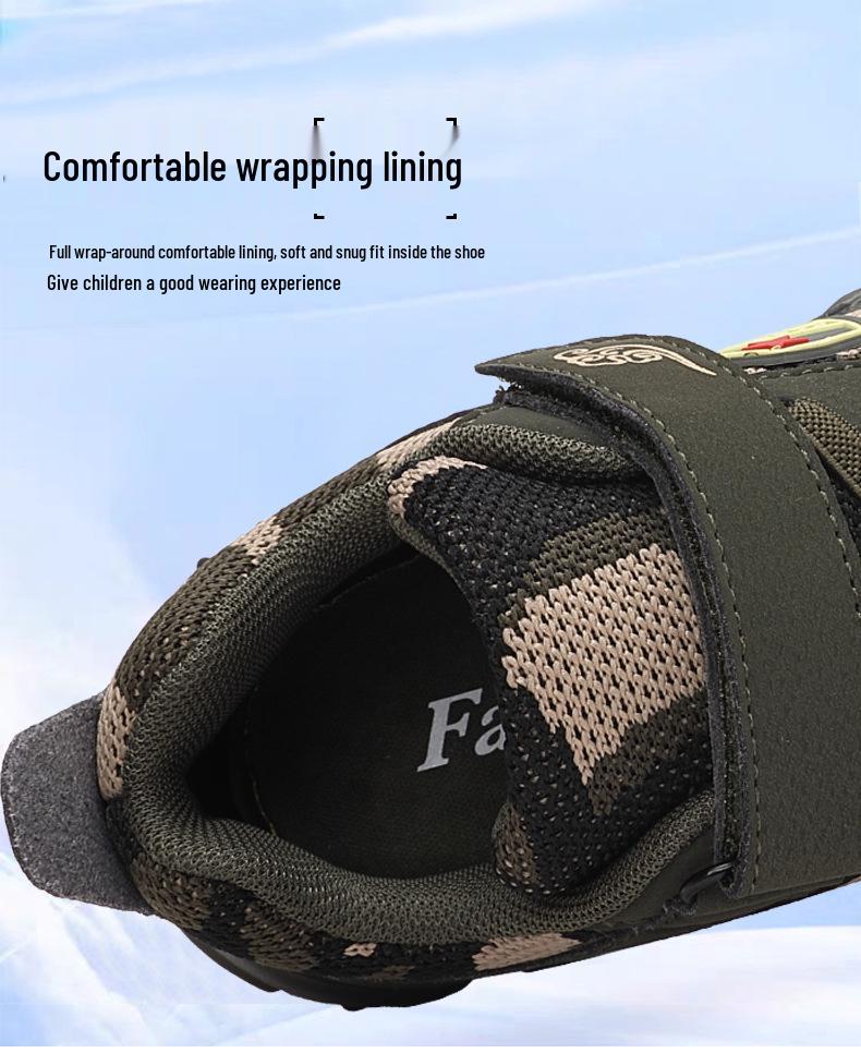 Boys' Camouflage Breathable Flyknit Running Sneakers