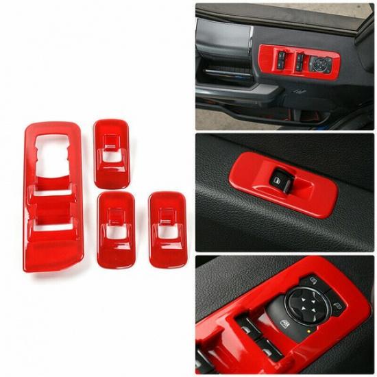 Car Window Lift Switch Panel Decoration Frame Cover Trim for Ford F150 2015-