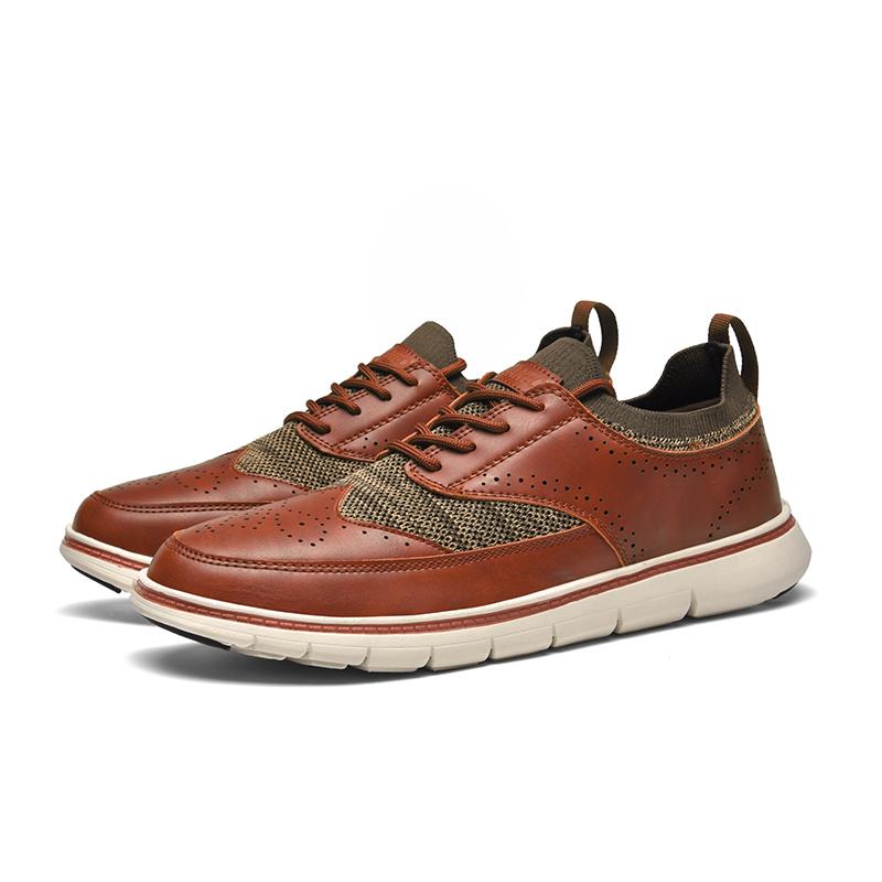 

Мужские повседневные кожаные туфли Удобные износостойкие противоскользящие Для ежедневной носки в офисе на улице для отдыха бизнеса для ходьбы мужские туфли 46 коричневый