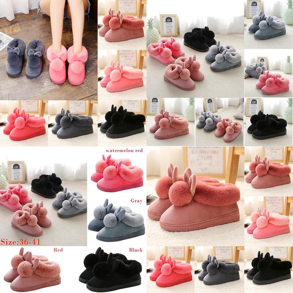Cozy Women Bunny Rabbit Plush Slippers With Soft Antiskid Sole For Winter Warmth