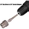 Set extractor de piulițe cu șuruburi de impact cu antrenare de 3/8 inch, kit de îndepărtare a piulițelor de 13 buc. Set de scule pentru priză de 1/4 inch - 3/4 inch cu un adaptor de antrenare hexagonală de 1/4 inch la adaptor de priză de 3/8 inch