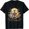 Skeleton Meditating Halloween Costume Yoga Zen Meditation T-Shirt