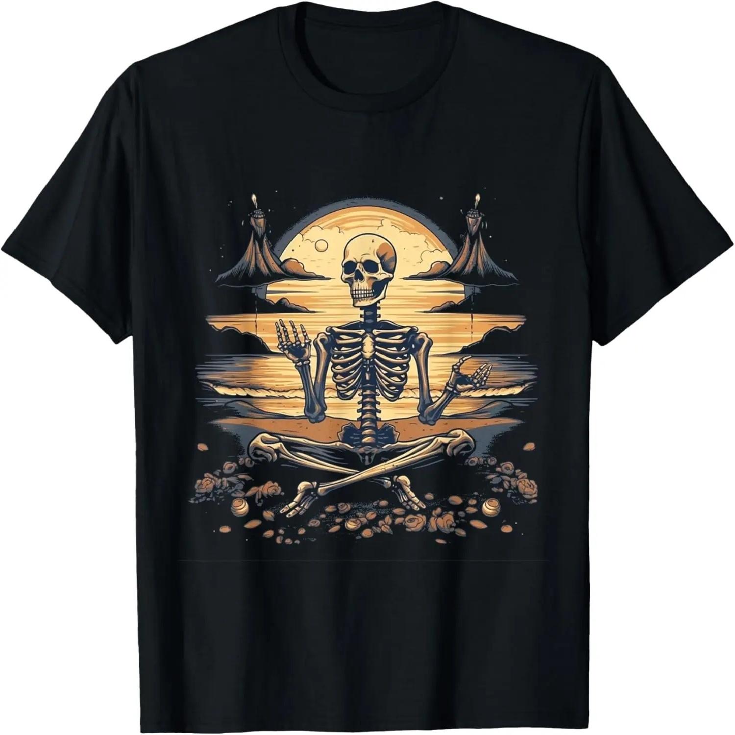 Skeleton Meditating Halloween Costume Yoga Zen Meditation T-Shirt XXXXXL разноцветный