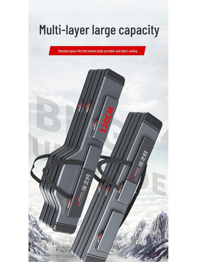 Bolsa Espessa de Grande Capacidade de Três Camadas para Armazenamento de Aparelhos e Varas de Pesca