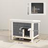 Outdoor Cat House Insulated with Openable Roof, Weatherproof Feral Cat Shelter for Rabbits, Cats, Grey