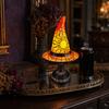 Jijijing Stained Glass Witch Hat Lamp, Table Lamp with Inline Switch, USB Powered Style Halloween for Bedroom Bookshelf Desk, Witches Gothic