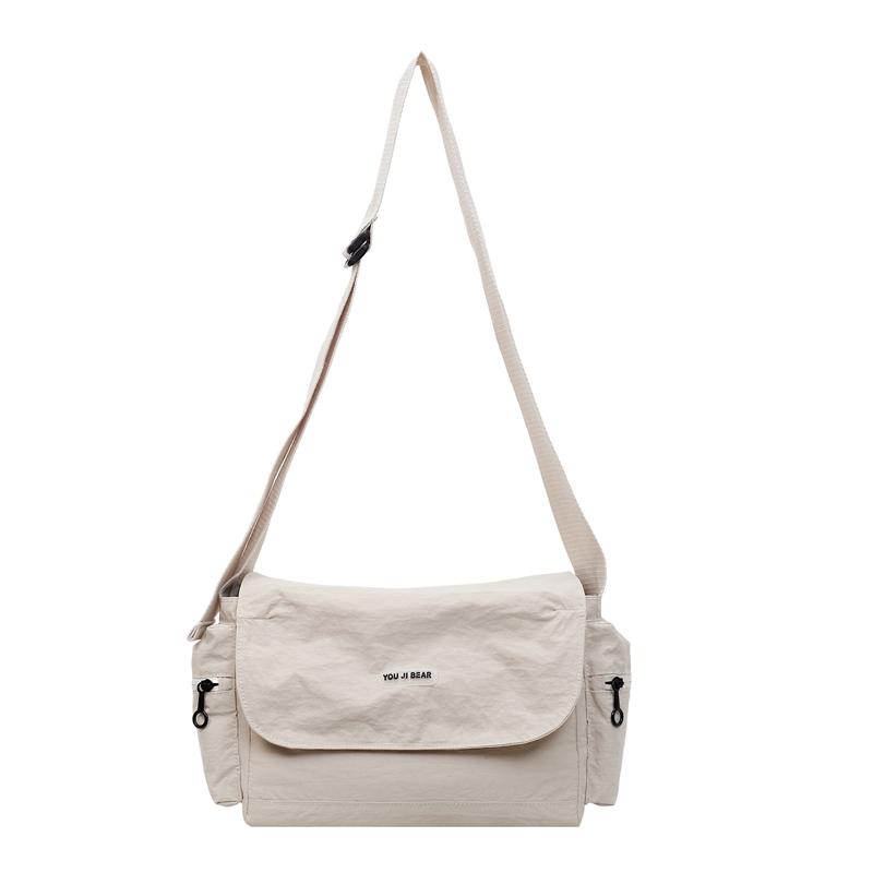 Large Capacity Lightweight Student Shoulder Bag Women Solid Color Crossbody Bag
