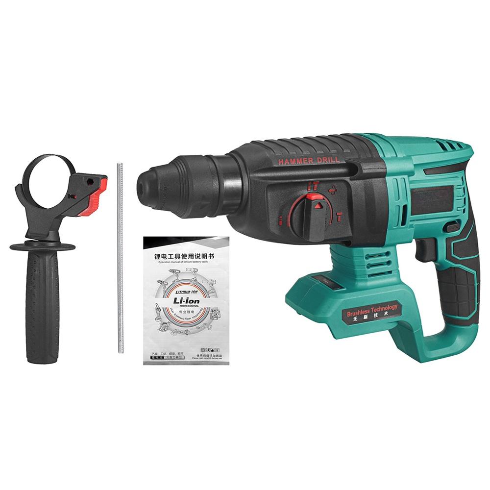 Rechargeable Electric Hammer Power Drill for 18V Battery Multifunction Cordless Brushless Electric Rotary Hammer