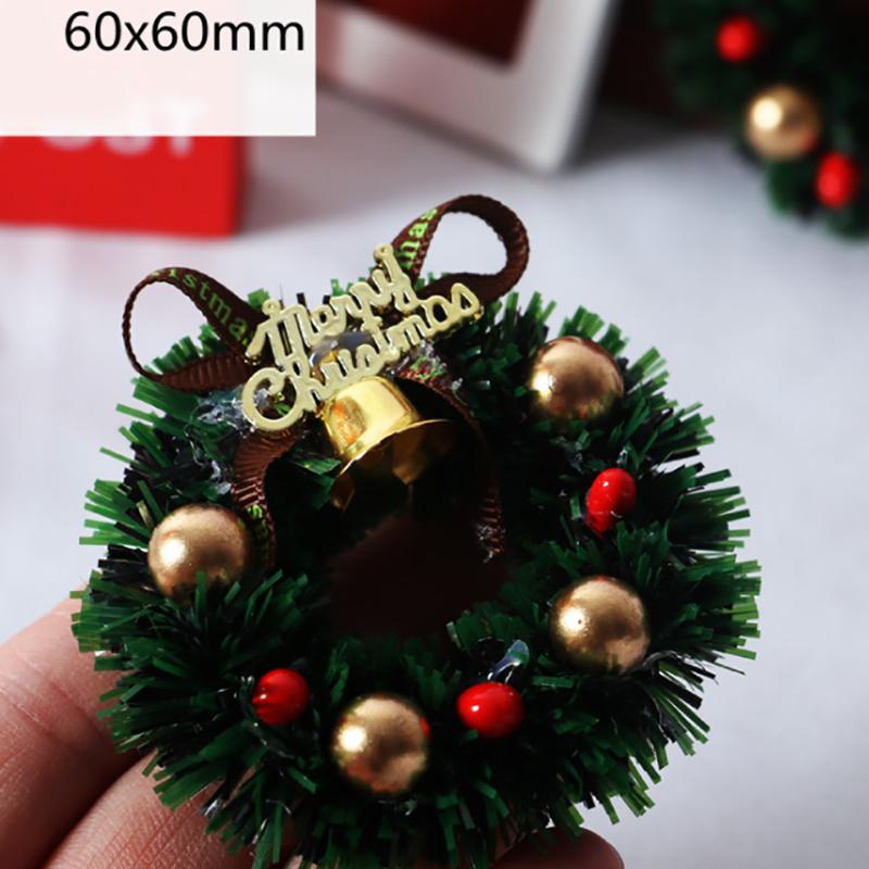 1 Pcs 6CM Miniature Wreath Doll House Christmas Tree Wall Decoration Accessories
