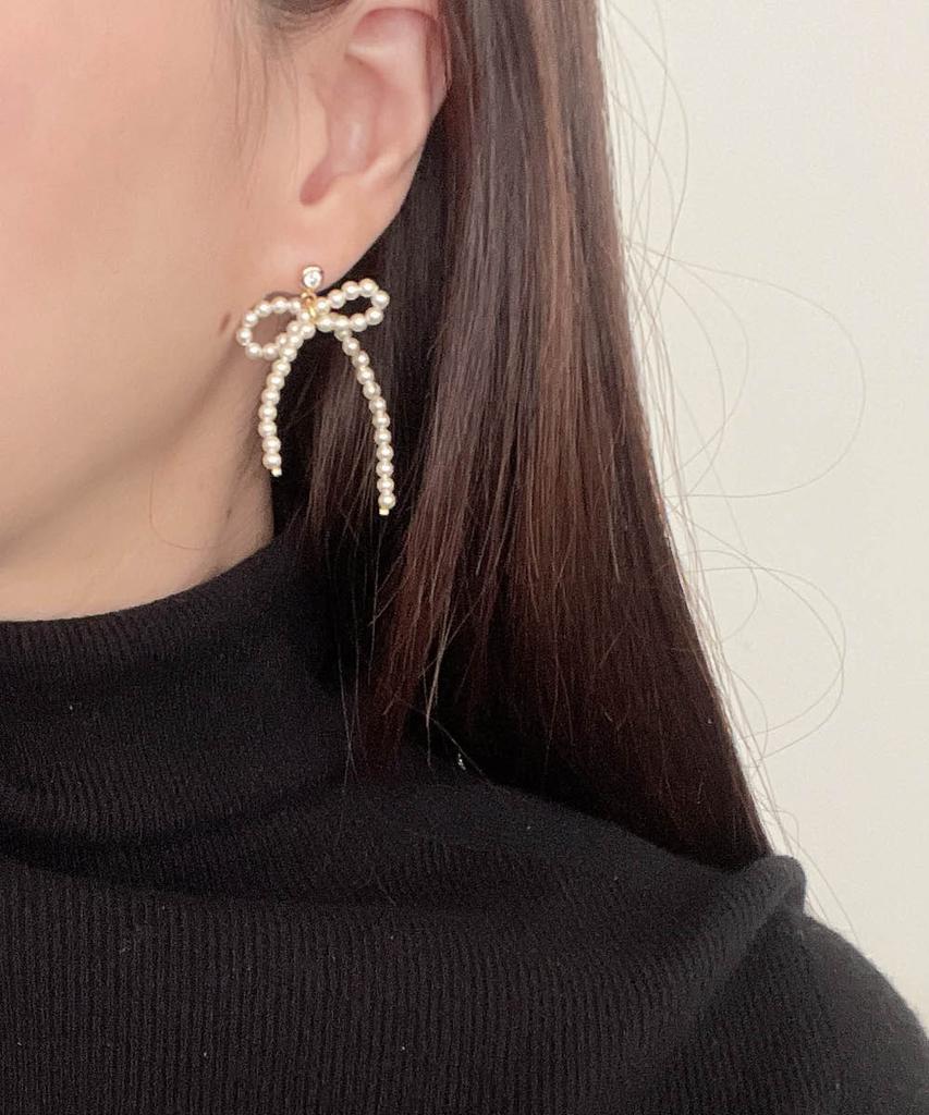 Elyona Tie A Bow Pearl Earrings