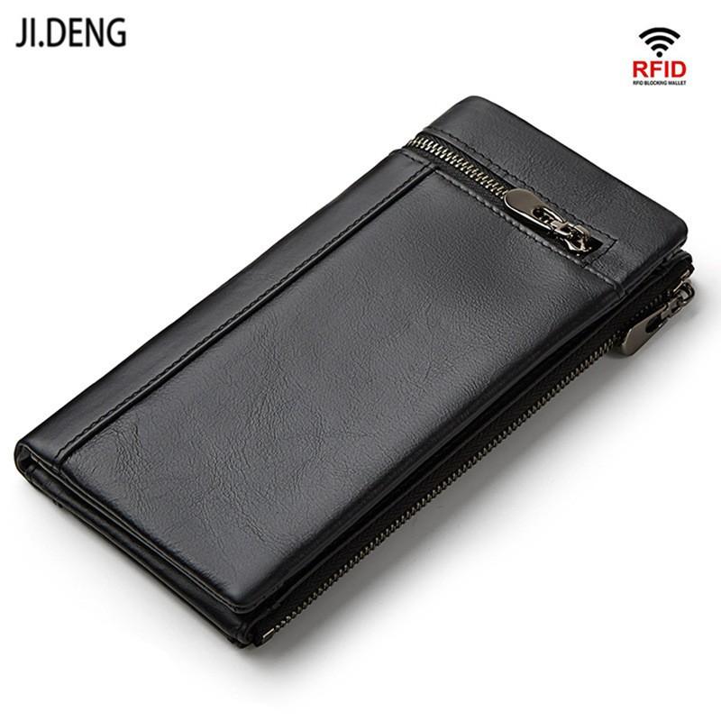Head Layer Cowhide Cross-border Wallet Men s Long Genuine Leather Multifunctional Ultra-thin Simple Card Bag 19x2x10