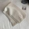 ins Korean solid color scarf women's winter wool student white scarf South Korea's new knitted label warm men