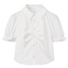 College Style Strap Skirt Bubble Sleeve Shirt Female Butterfly Lace-up Waist Dress Sweet and Spicy Two-piece Set