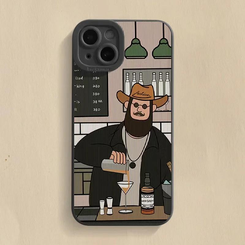 Cartoon Uncle Phone Case For iPhone 16 15 14 13 12 11 Pro Max 15 Pro XS XR X 7 8 16 PLUS SE  Shockproof Soft Silicone Cover