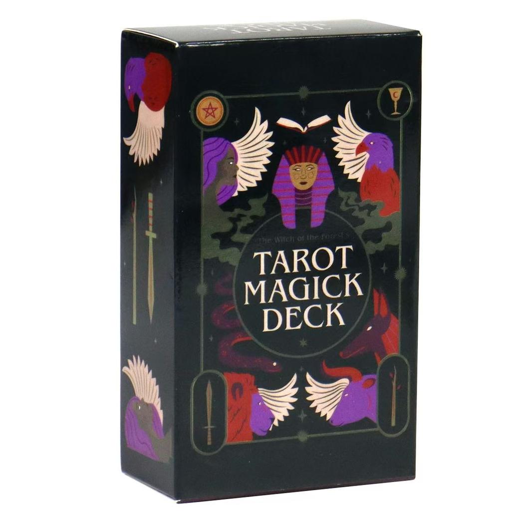 10,3*6 cm The Witch of The Forest's Tarot Magick Deck: 78 kort med guidebok for nybegynnere, forgylt svarte kanter