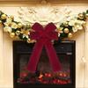 Large Size Christmas Red Velvet Bow Extended Ribbon Classic Christmas Tree Bow Pendant Reusable Christmas Wreath Bow-knot Window