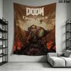 DOOM The Dark Ages Wall Tapestry Aesthetic Wall Hanging Printed Fabric Blanket Decorative Tapestries for Bedroom Living Room Home Decor