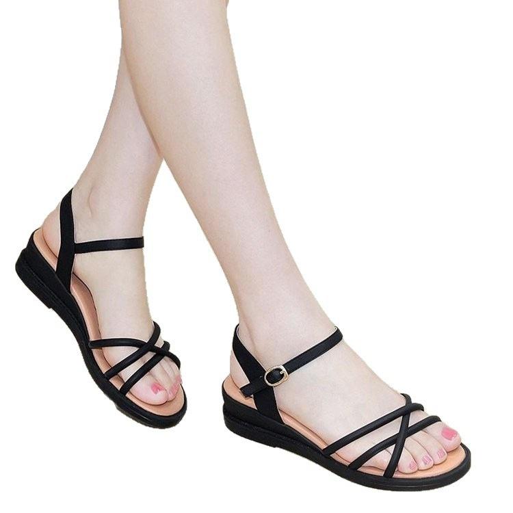 Summer new wedge heel sandals annual open-toed beach shoes comfortable shoes with skirts