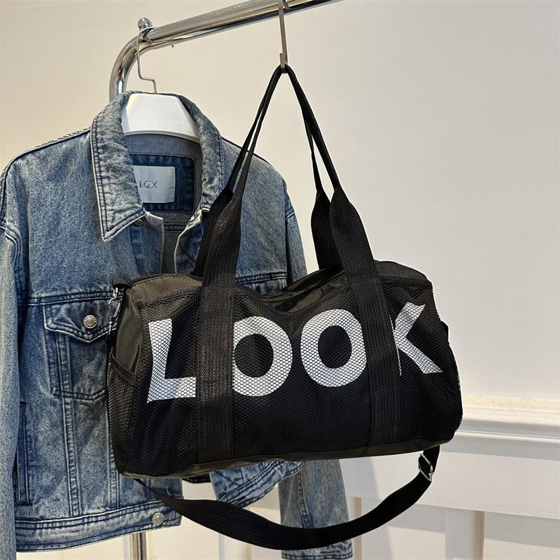 

Дорожная сумка для раздельного использования в сухом и влажном состоянии, спортивная сумка для йоги, осенняя сумка большой вместимости для коротких поездок, тренировок и фитнеса чёрный