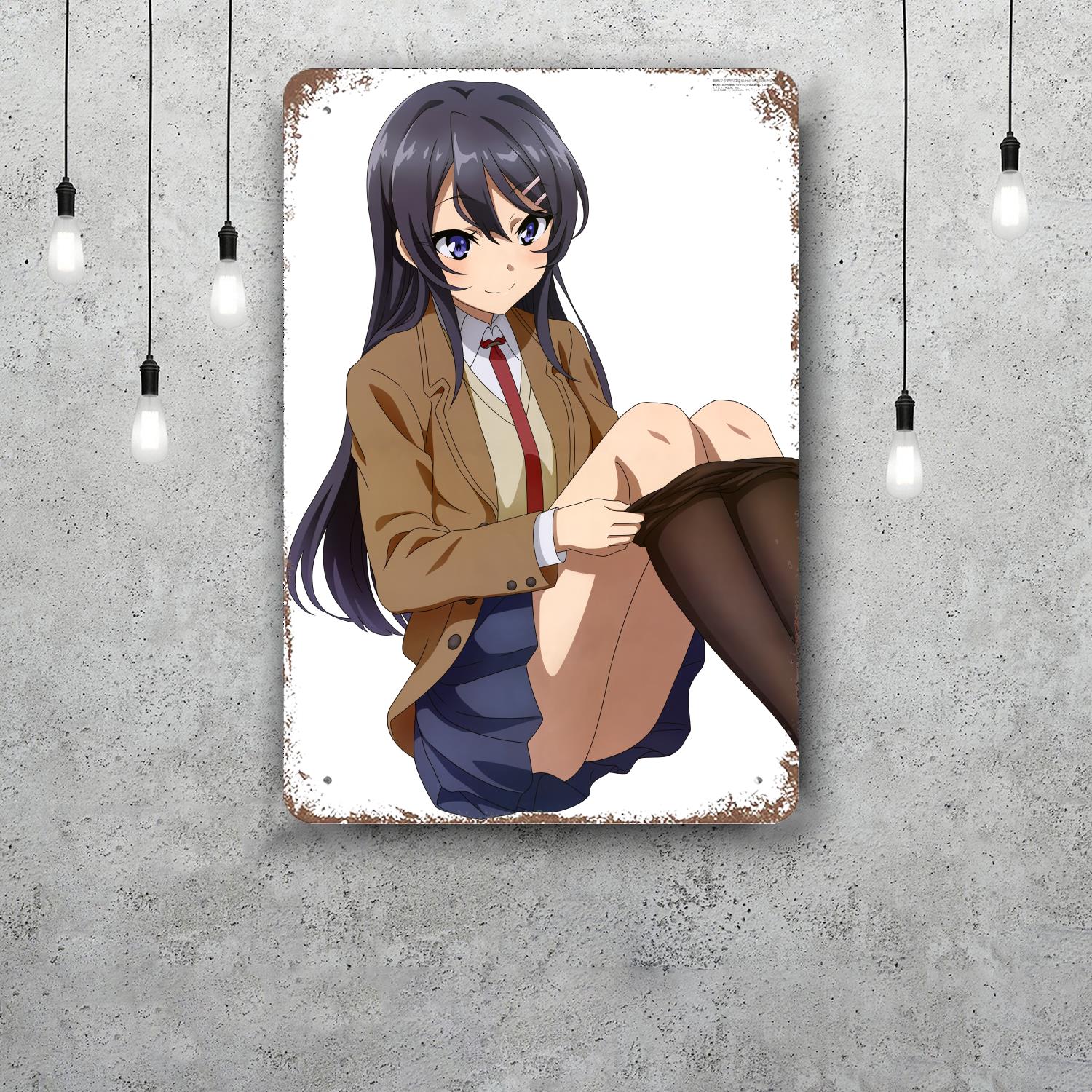 

sakurajima mai fictional characters Decor Poster Tin Sign Metal Sign Decorative Plaque for Pub Bar Man Cave Club Wall Decoration 20x30cm（7.8x11.8inch）