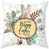 Glad Påskdag Kuddfodral för Soffa Polyester Kuddfodral Hemdekoration Helg Kvadratiskt Kuddfodral Housse De Coussin