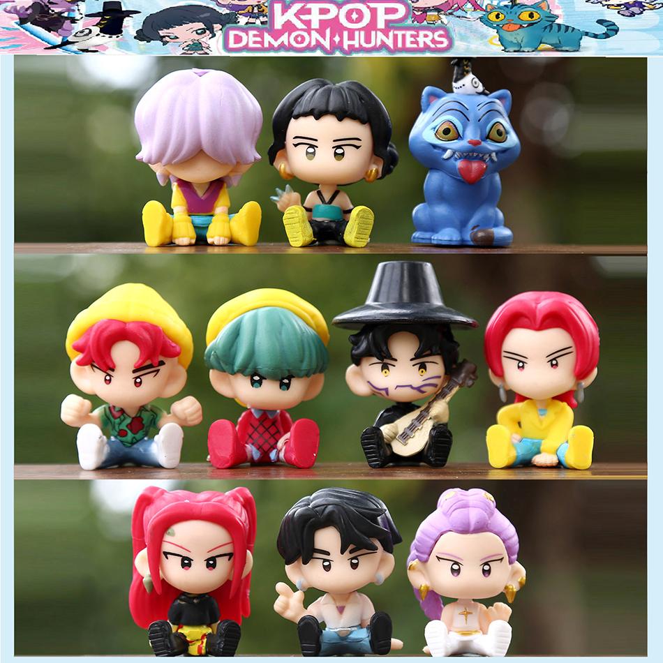 New Kpop Demon Hunters Anime Merchandise Rumi Mira Zoey Character Figurine 5CM Toys Cute Q Version Model Ornaments Birthday Gift
