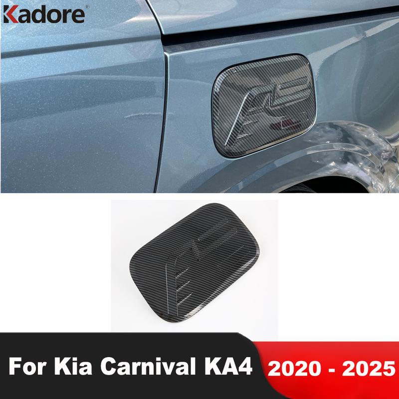 For Kia Carnival KA4 2024 2025 Carbon Fiber Car Gas Fuel Tank Cover Trim Oil Filler Cap Overlay Accessories