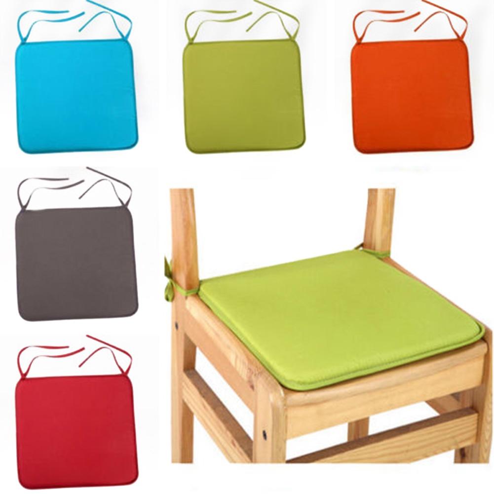 1Pc Square Chair Seat Pads with Cord for Home Car Sofa Office Decoration Square Solid Pads Color Ran