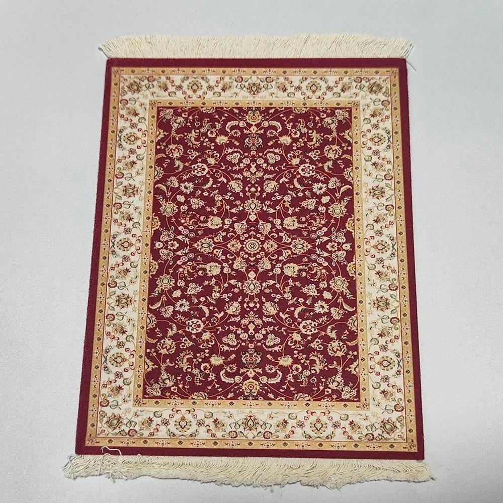 Woven flower Persian carpet small coaster retro style rubber non-slip computer mats wholesale merchants cheap mouse pad desk mat