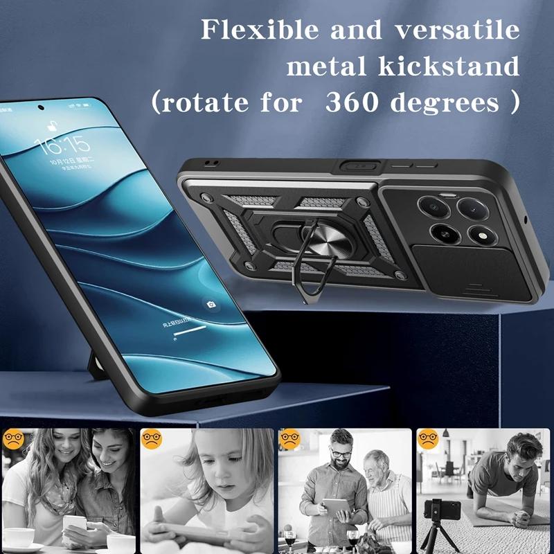 For Honor X5b Plus 4G Case Car Magnetic Ring Holder Slide Camera Armor Shockproof For Honor X5b / X5b Plus
