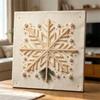 DIY 5D Pearl Painting Kit Framed with White Snowflake Design Sparkling Bead Canvas Art Creative Gift for Nursery Room Decor