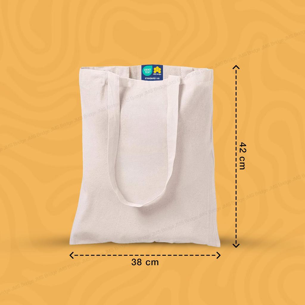 Cotton Shopper Bag 38 x 42cm 15L – Reusable Tote Bag in Black, White & Natural