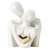 1Pc Couple Hugging Figurine Ceramic Couple Statue Abstract Modern Sculpture Love Figurines Art Craft Couple Home Accents
