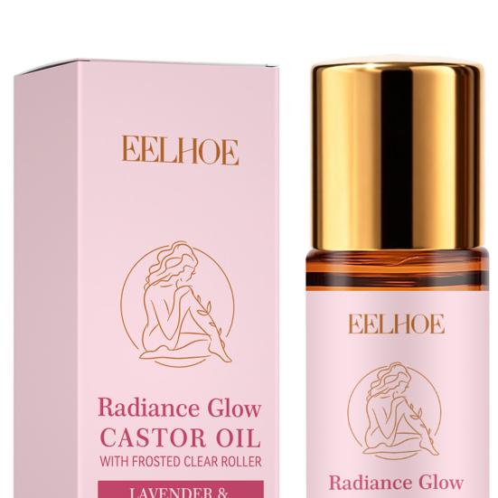 Organic Castor Oil Roller 50ml Natural Moisturizing Beauty Oil for Face Hair Eyebrows & Lashes Non-Greasy Fast-Absorbing Nourishing Oil for Daily Care