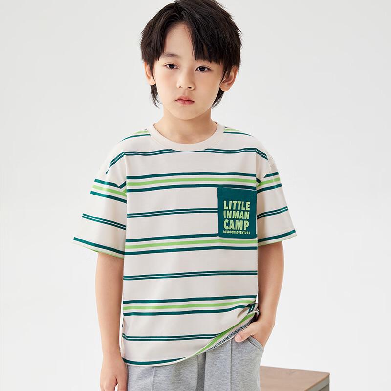 Boys' Striped Cotton Blend Short-Sleeve T-Shirt