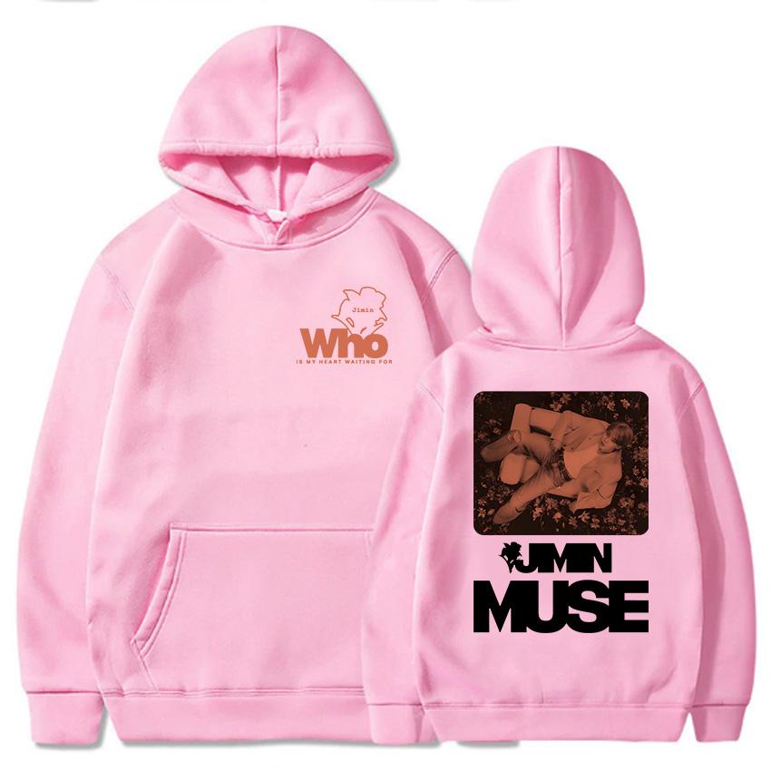 Who Is My Heart Waiting for Jimin Muse Hoodies Korean Fashion Band Hip Hop Sweatshirts for Winter/Fall Women Hoodie Graphic Tops